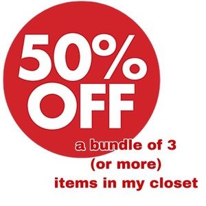 Bundle three items or more and get 50% off